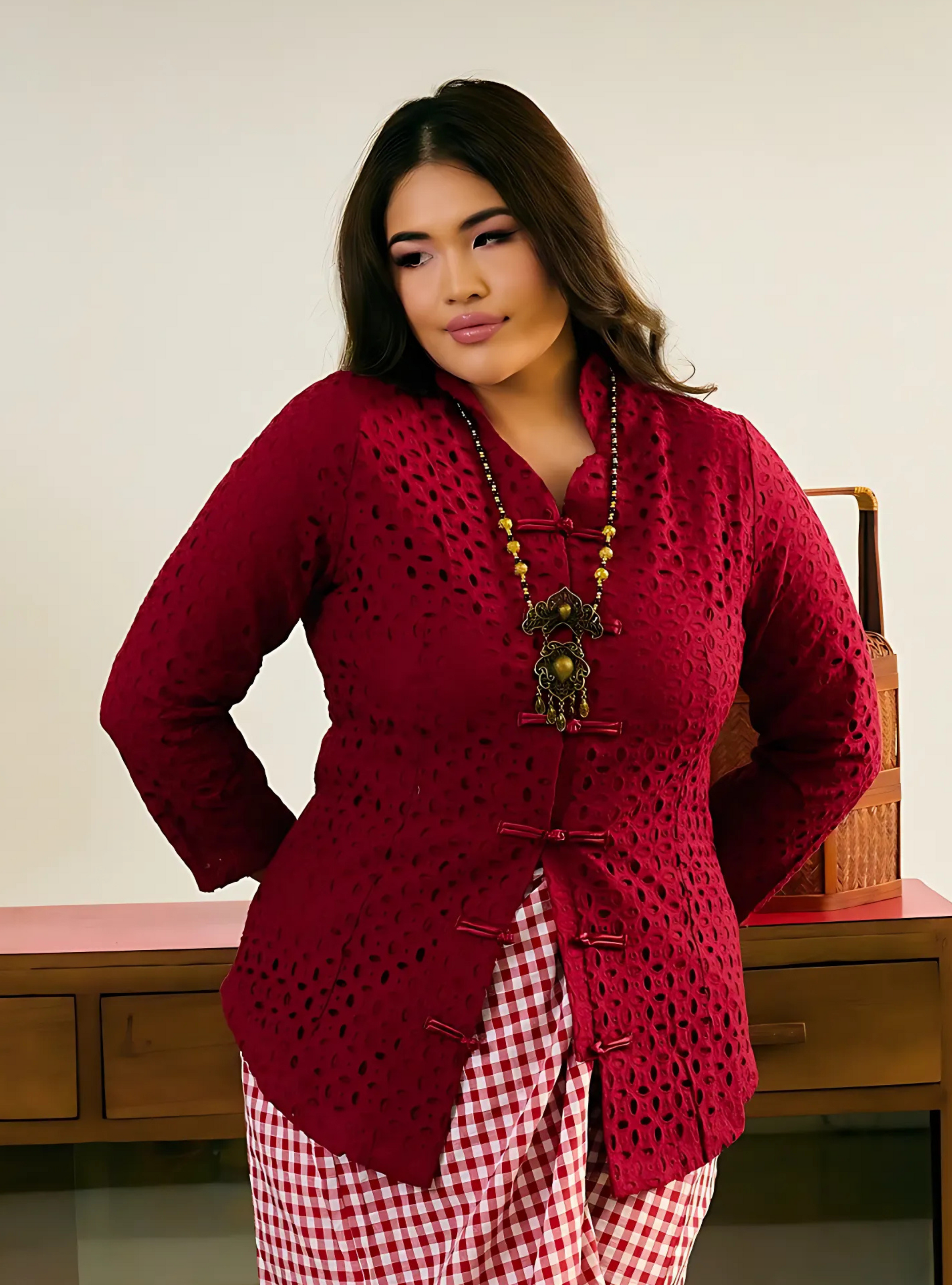 Hock Tai Eyelet Cheongsam Top