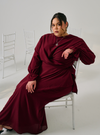 Tun Kamila Wrap Kurung - Burgundy