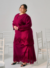 Tun Jemah Eyelet Kurung - Burgundy