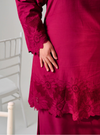 Tun Jemah Eyelet Kurung - Burgundy