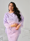 (AS IS) Tun Melati Eyelet Lace Kurung - Lilac