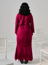 Tun Jemah Eyelet Kurung - Burgundy