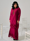 Tun Jemah Eyelet Kurung - Burgundy