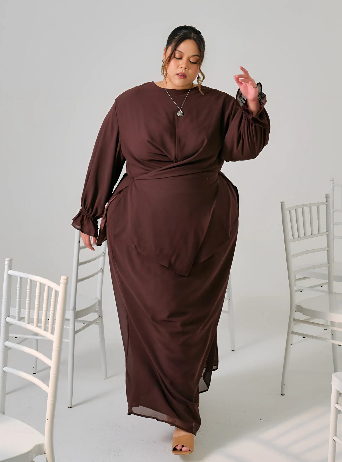 Tun Kamila Wrap Kurung - Rich Brown