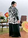 Tun Embun 3D Embroidered Kebaya Kurung - Black White