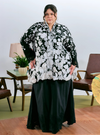 Tun Embun 3D Embroidered Kebaya Kurung - Black White