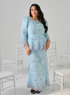 Tun Maimunah Eyelet Peplum Kurung - Baby Blue