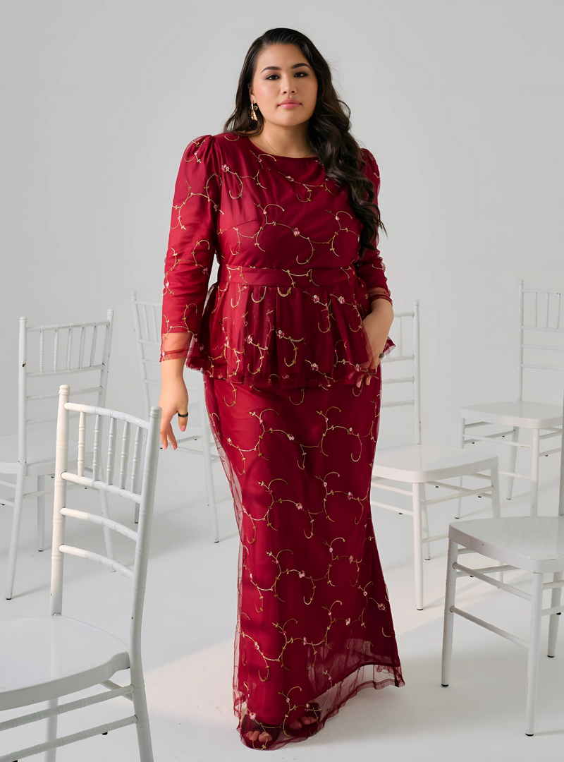 Tun Aqilah Peplum Lace Kurung
