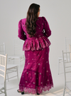 (AS IS) Tun Maimunah Eyelet Peplum Kurung - Purple