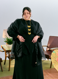 Tun Kamila Wrap Kurung - Black