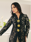 Tun Baizura Eyelet Leaves Kebarung - Black