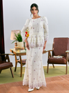 Tun Maimunah Eyelet Peplum Kurung - Champagne