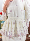 Tun Maimunah Eyelet Peplum Kurung - Champagne