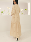 Clara Eyelet Princess Dress - Latte Brown
