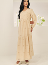Clara Eyelet Princess Dress - Latte Brown