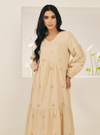 Clara Eyelet Princess Dress - Latte Brown