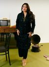 Tun Laila 3D Embroidered Kebarung - All Black