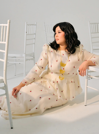 Tun Cempaka Roses Embroidered Peplum Kurung