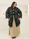 Tun Baizura Eyelet Leaves Kebarung - Black