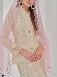 Bunga Setia Kebaya Top Only - Checked Flower