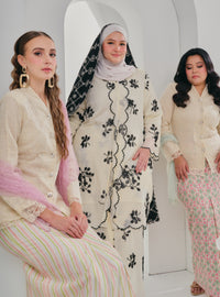 Bunga Setia Kebaya Top Only - Checked Flower