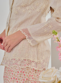 Bunga Setia Kebaya Top Only - Organza Sand