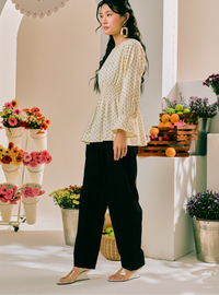 Opal Relaxed Barrel Pants - Black