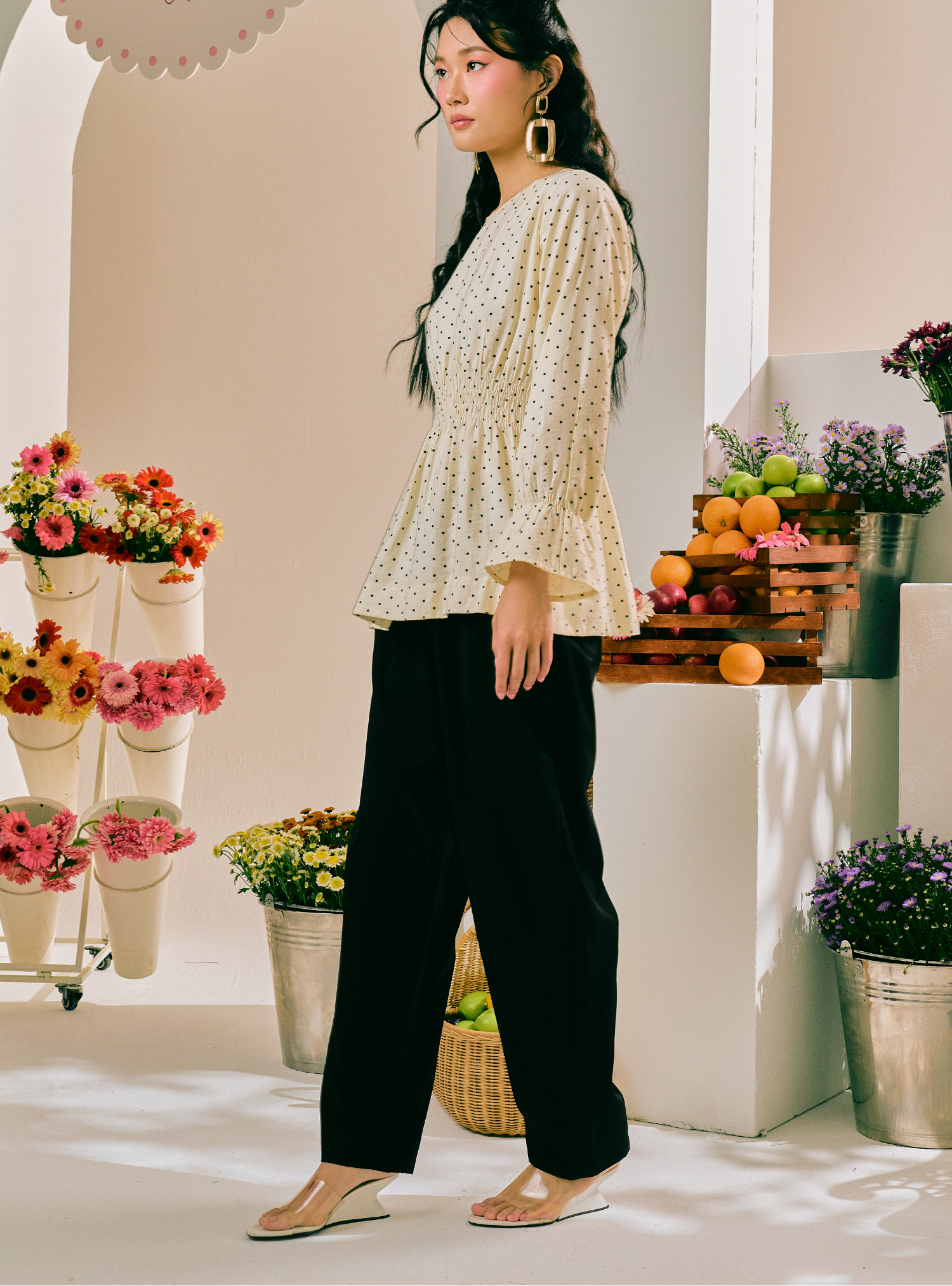 Opal Relaxed Barrel Pants - Black