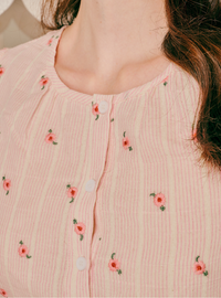 Kara Embroidered Linen Top