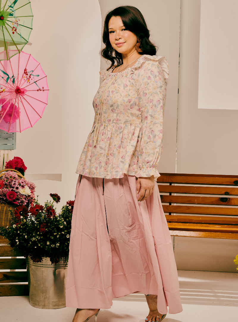 Iris Cottage Garden Blouse - Sand Flower