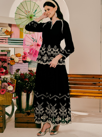 Remi Tiered Linen Maxi Skirt - Black