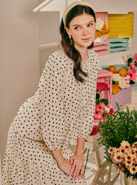 Bambi Button-Front Top - Polka Dotted