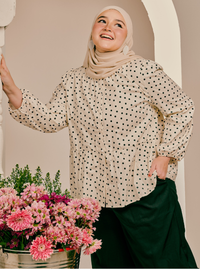 Bambi Button-Front Top - Polka Dotted