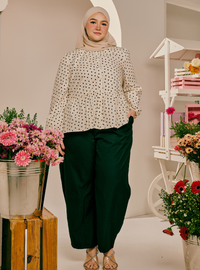 Bambi Button-Front Top - Polka Dotted
