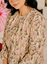 Bambi Button-Front Top - Lavender Garden