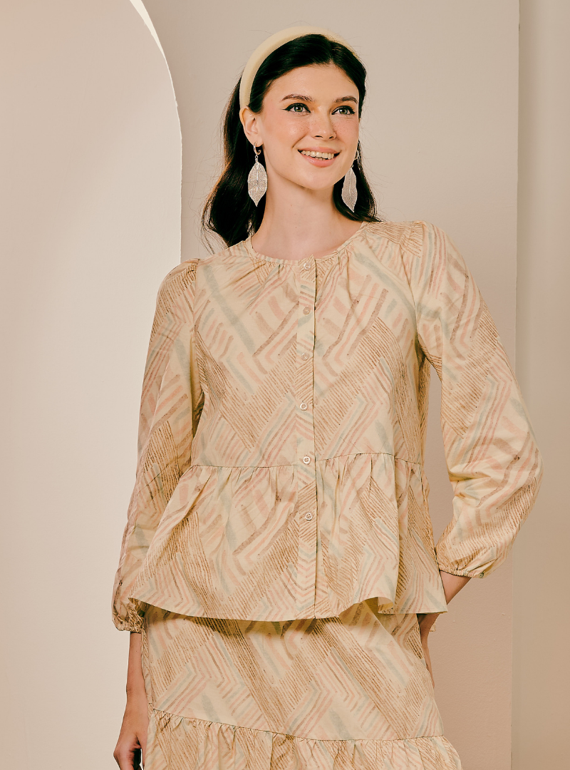 Bambi Button-Front Top - Stripe