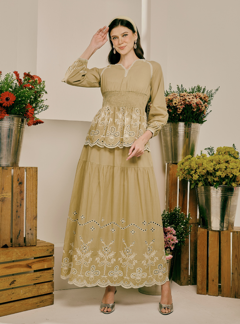 Remi Tiered Linen Maxi Skirt - Mocha