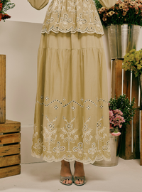 Remi Tiered Linen Maxi Skirt - Mocha
