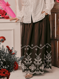 Remi Tiered Linen Maxi Skirt - Walnut