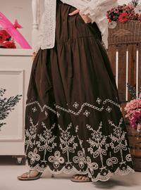 Remi Tiered Linen Maxi Skirt - Walnut