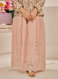 Remi Tiered Linen Maxi Skirt - Dusty Pink
