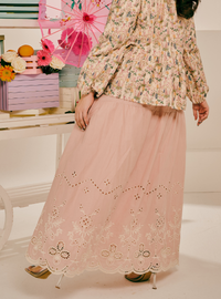 Remi Tiered Linen Maxi Skirt - Dusty Pink