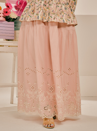 Remi Tiered Linen Maxi Skirt - Dusty Pink