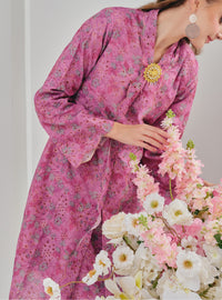 Bunga Karly Embroidered Kebarung - Pink