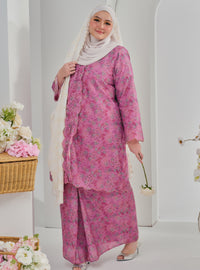 Bunga Karly Embroidered Kebarung - Pink