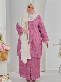 Bunga Karly Embroidered Kebarung - Pink