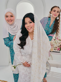 Bunga Karly Embroidered Kebarung - Teal
