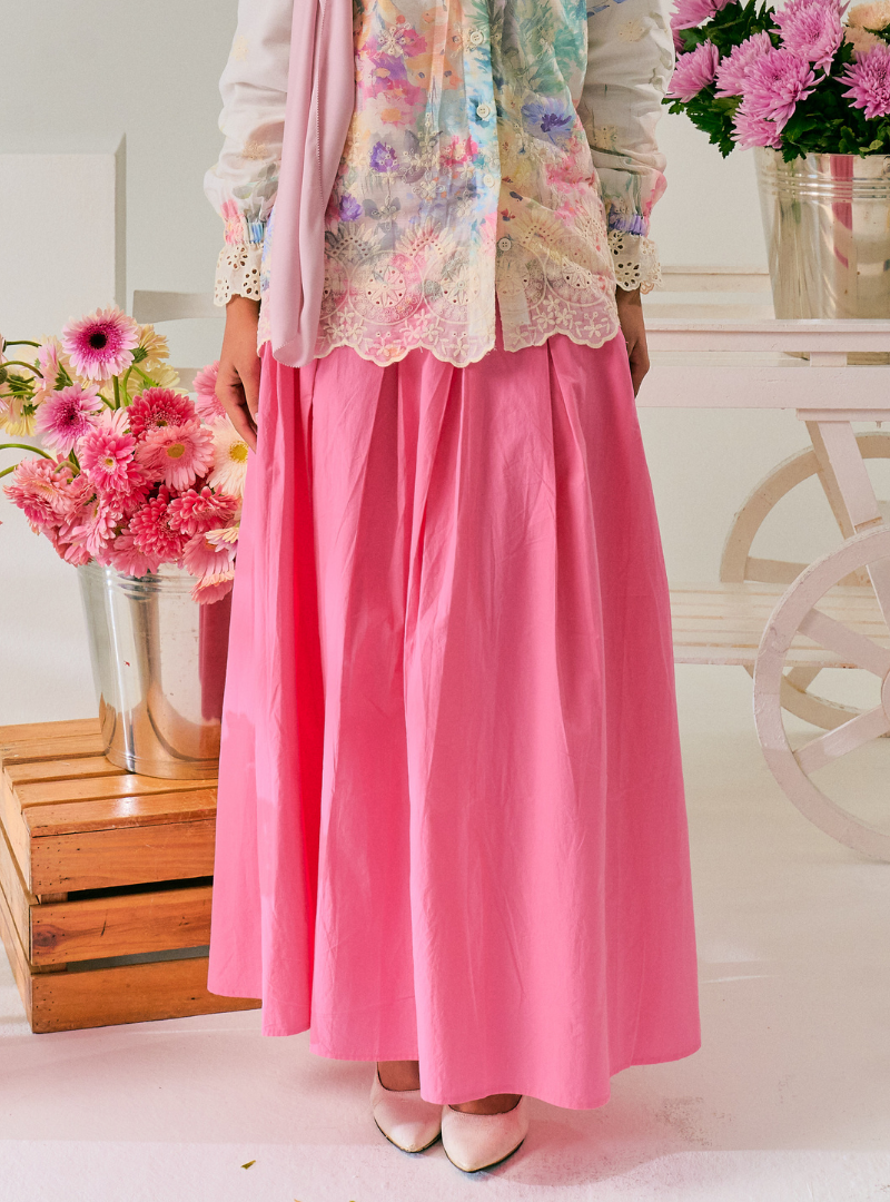 Sadie Poplin Skirt - Pink Doll