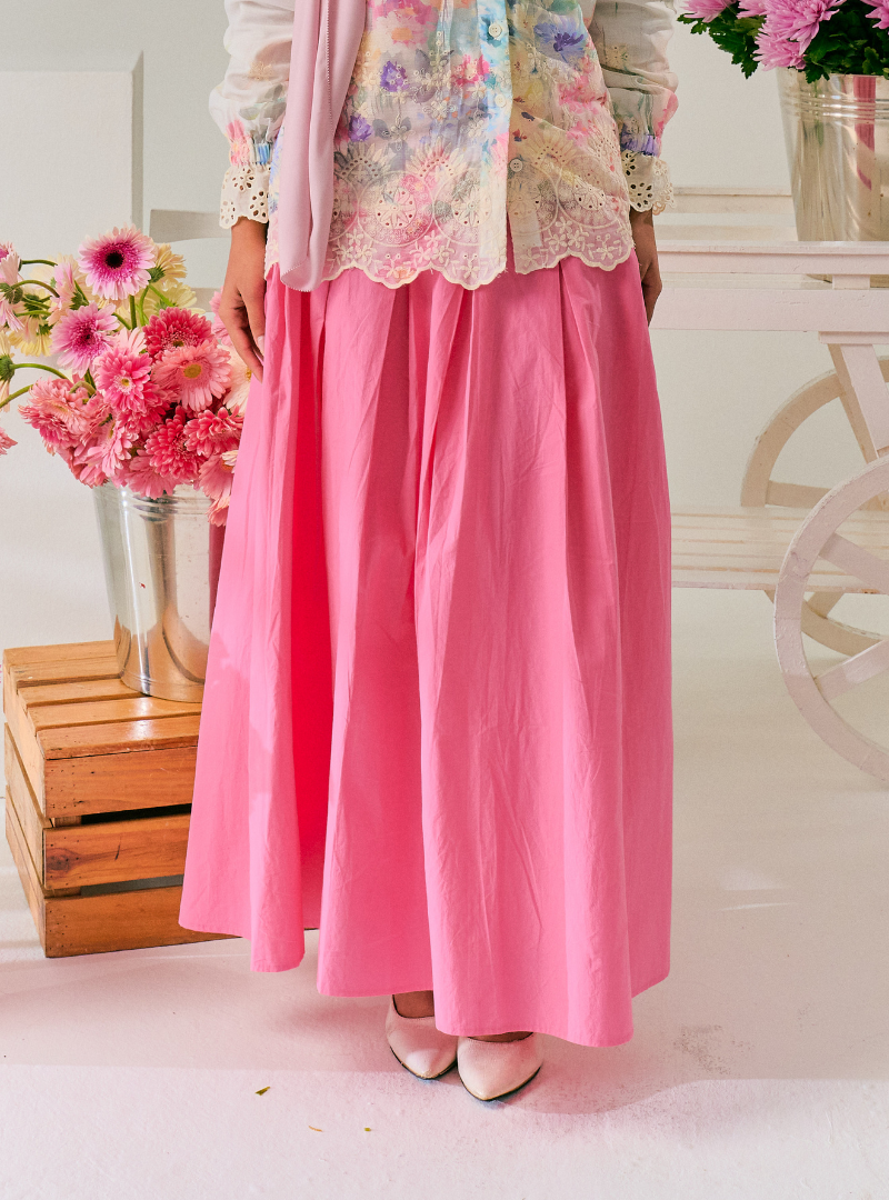 Sadie Poplin Skirt - Pink Doll