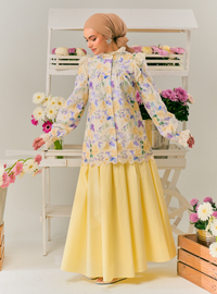 Celia Floral Ruffled Button Up-Blouse